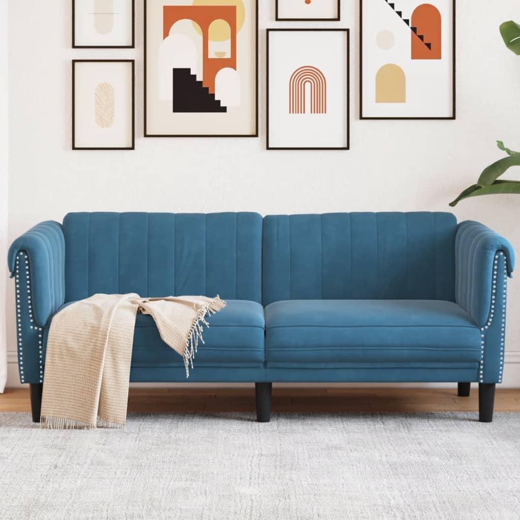 Personers Sofa Velour Blå Polstret Moderne