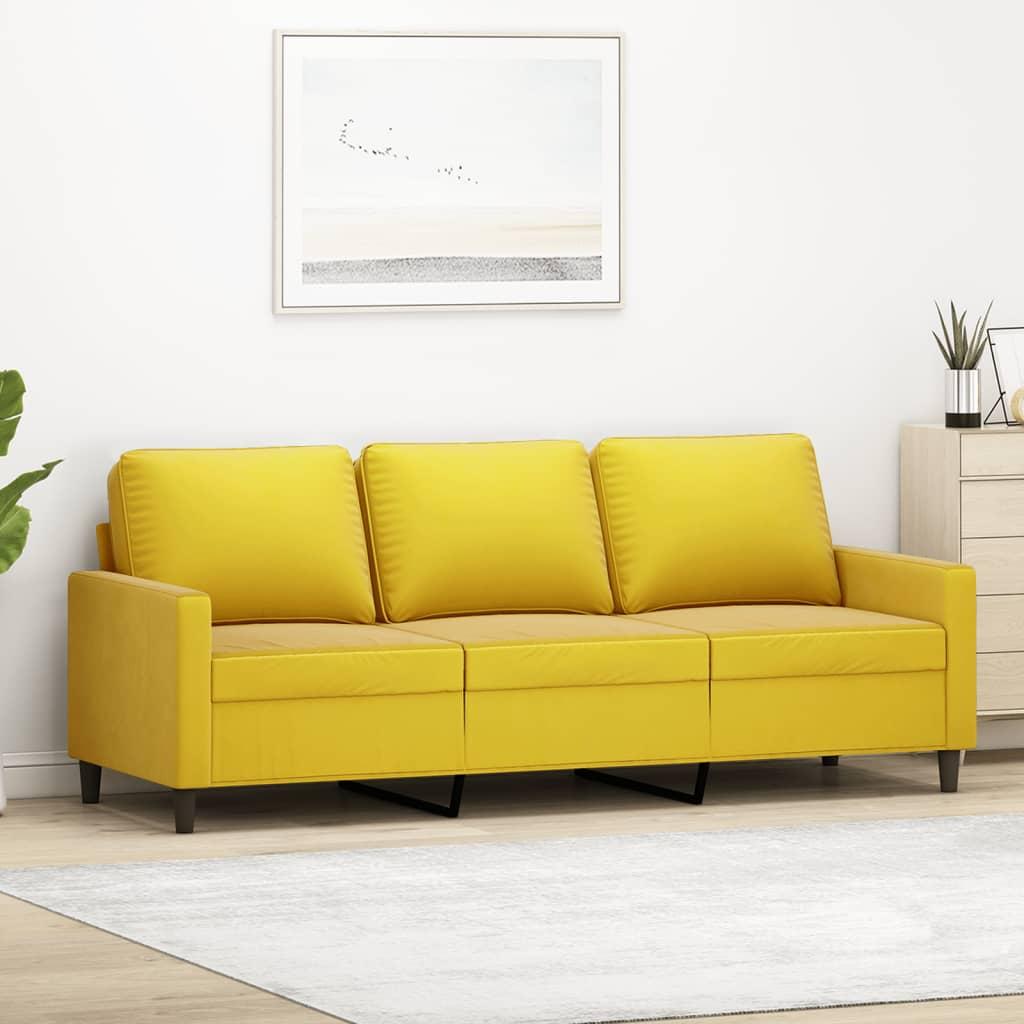 Personers Sofa Velour Gul 180 Sædebredde
