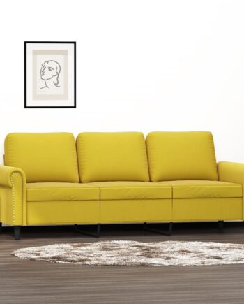 Personers Sofa Velour Gul Sædebredde 180