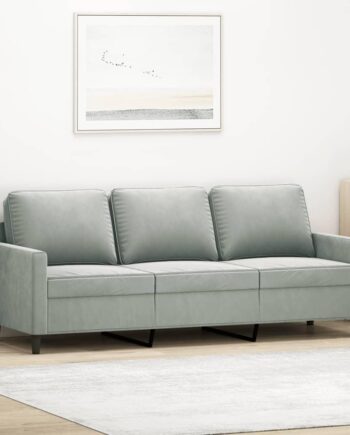 Personers Sofa Velour Lysegrå Sædebredde 180