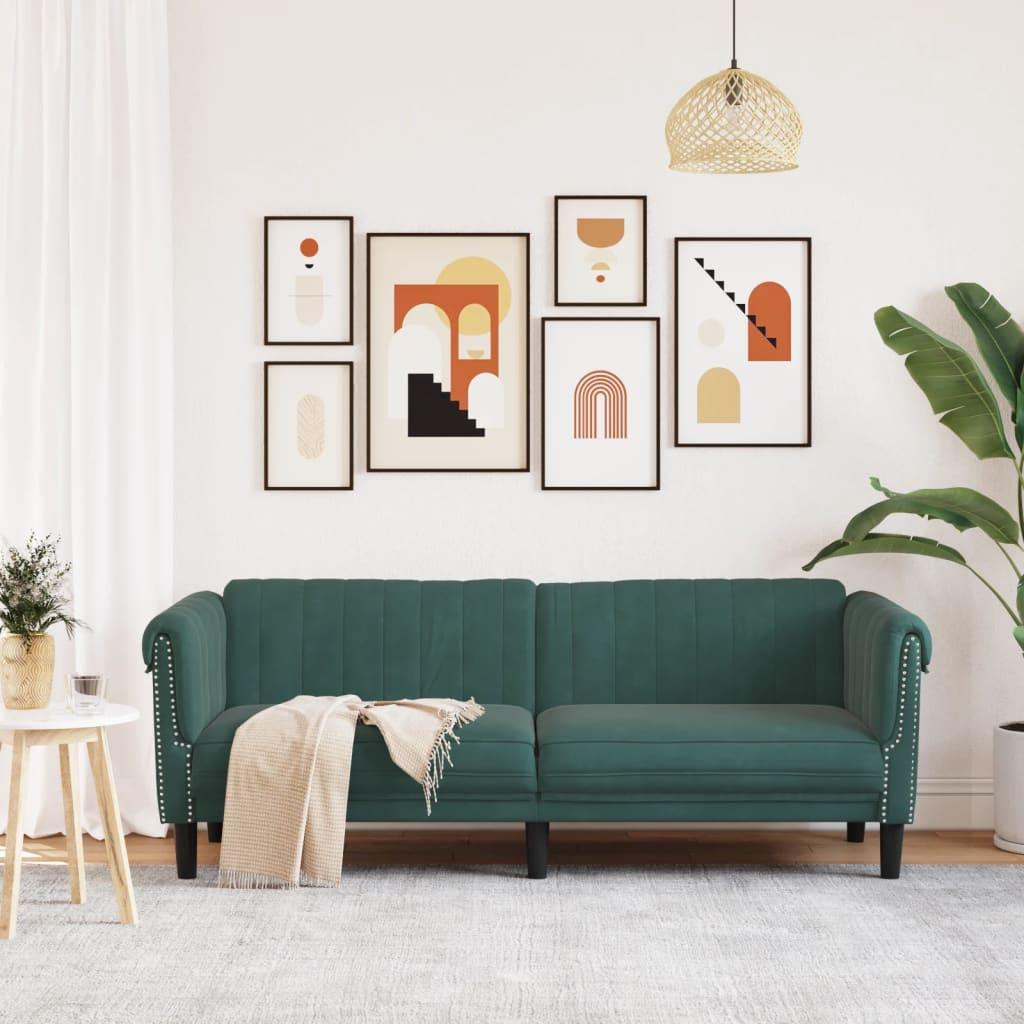 Personers Sofa Velour Mørkegrøn