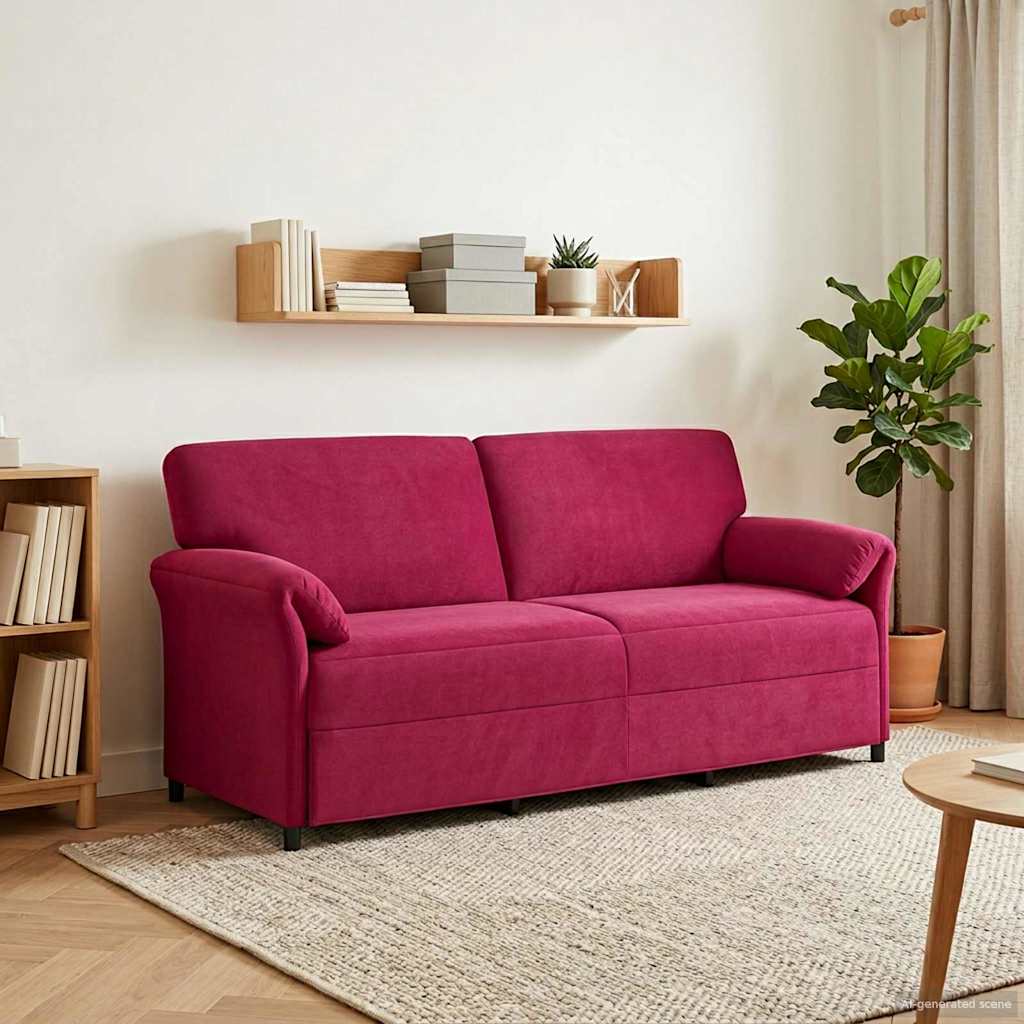 Personers Sofa Vinrød 198 Fløjl