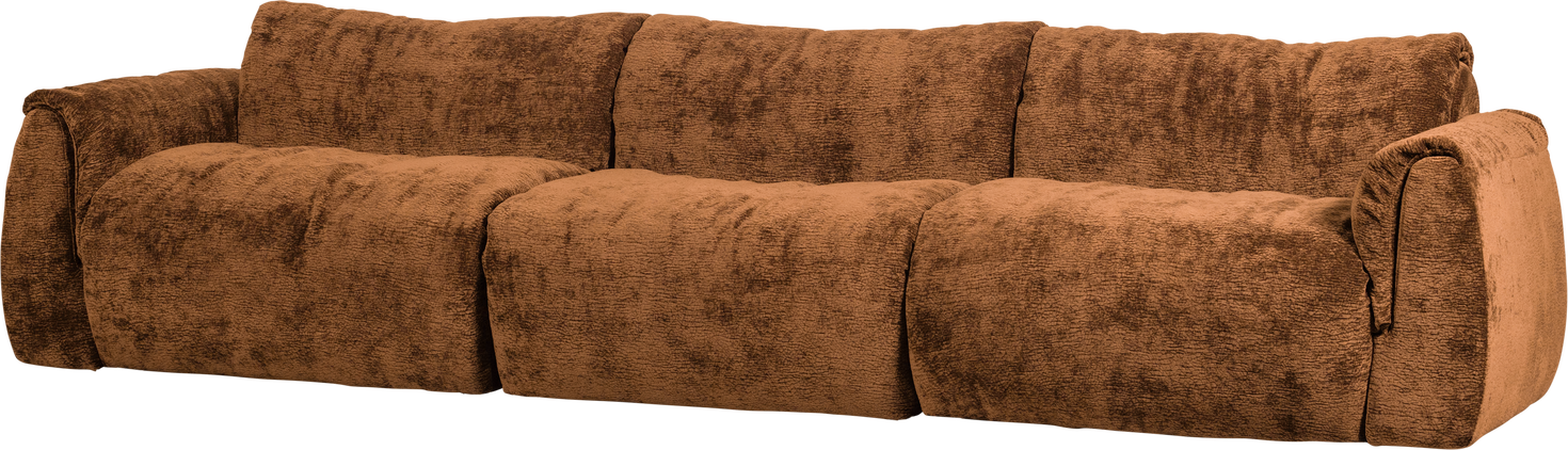 Personers Sofa Woood Baggy Modulsofa Drew Teksturstof Chenille Mellembrun B319