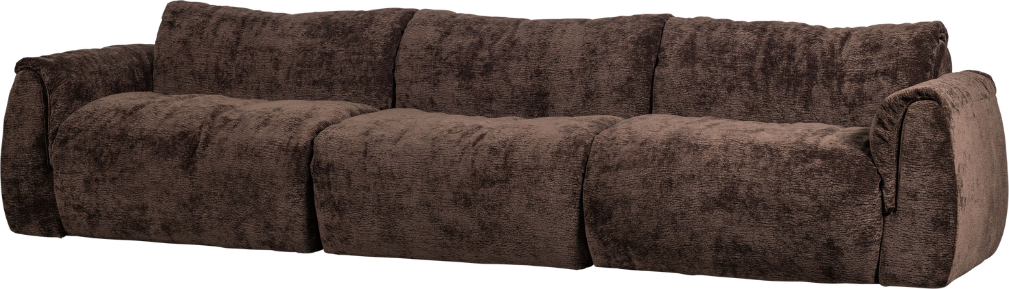 Personers Sofa Woood Baggy Mørkebrun Drew Struktureret Stof 100 Polyester B319