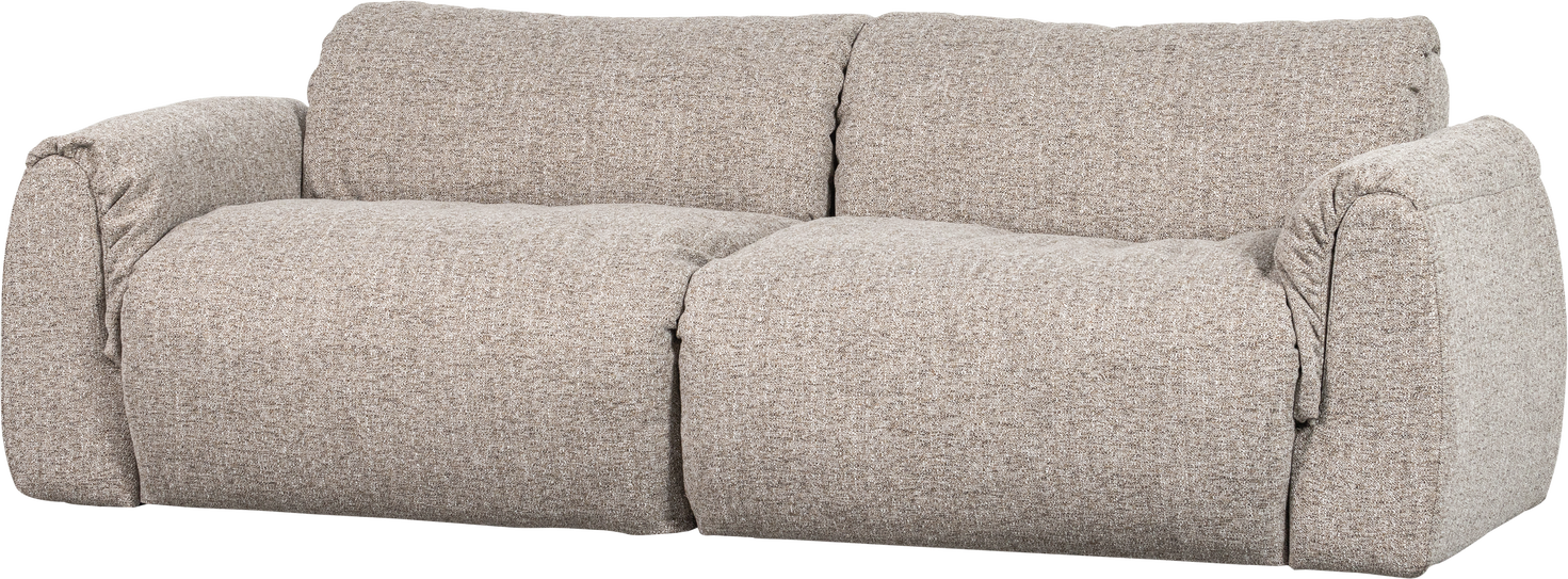 Personers Sofa Woood Baggy Natur Melange Groft Vævet Stof B228 Skum Fjer Silikonefyld Teflon Behandlet
