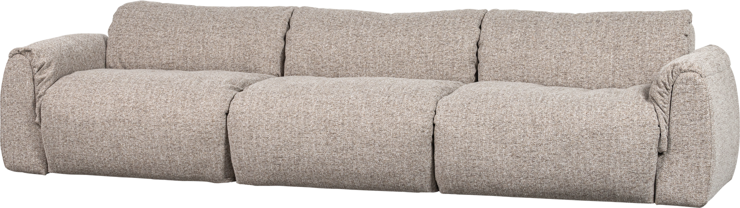 Personers Sofa Woood Baggy Natur Melange Grovvævet Orari Stof B319 Luksus Skum Med Fjer Silikone Teflon