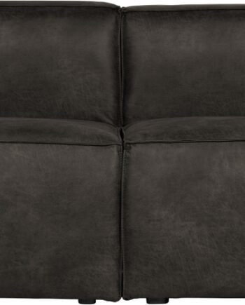Personers Sofa Woood Bean Sort Læderlook Moderne Stue Sofa Med Bæredygtigt Fsc Træ Stel