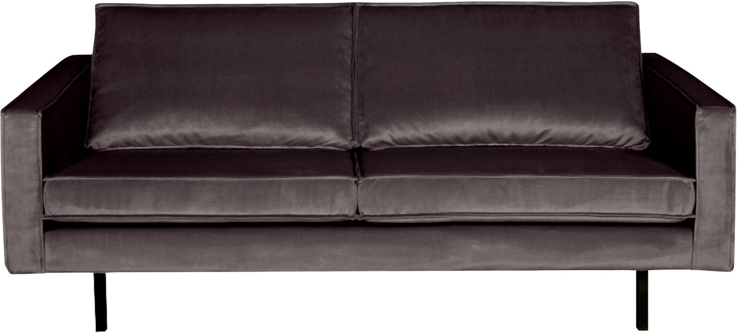 Personers Sofa Woood Rodeo Antracit Velour B190 Fast Siddekomfort Metalben