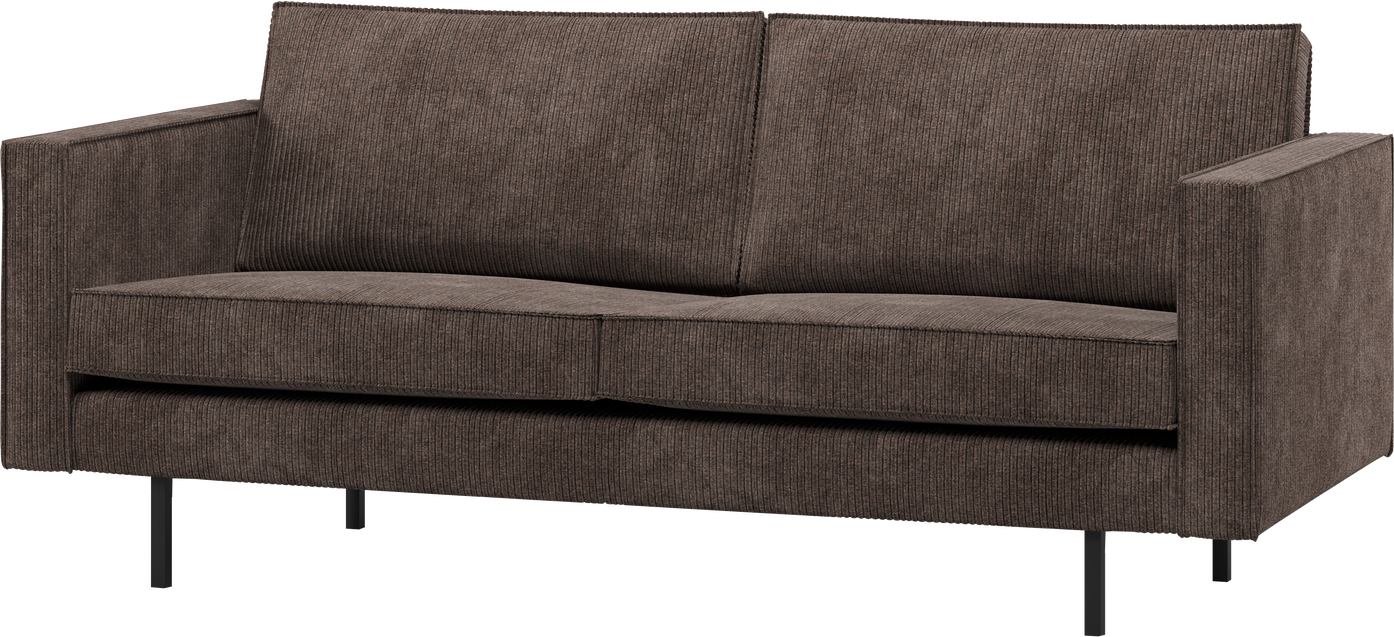Personers Sofa Woood Rodeo Brun Ribstof 100 Polyester Fløjlsagtig Metalben Moderne