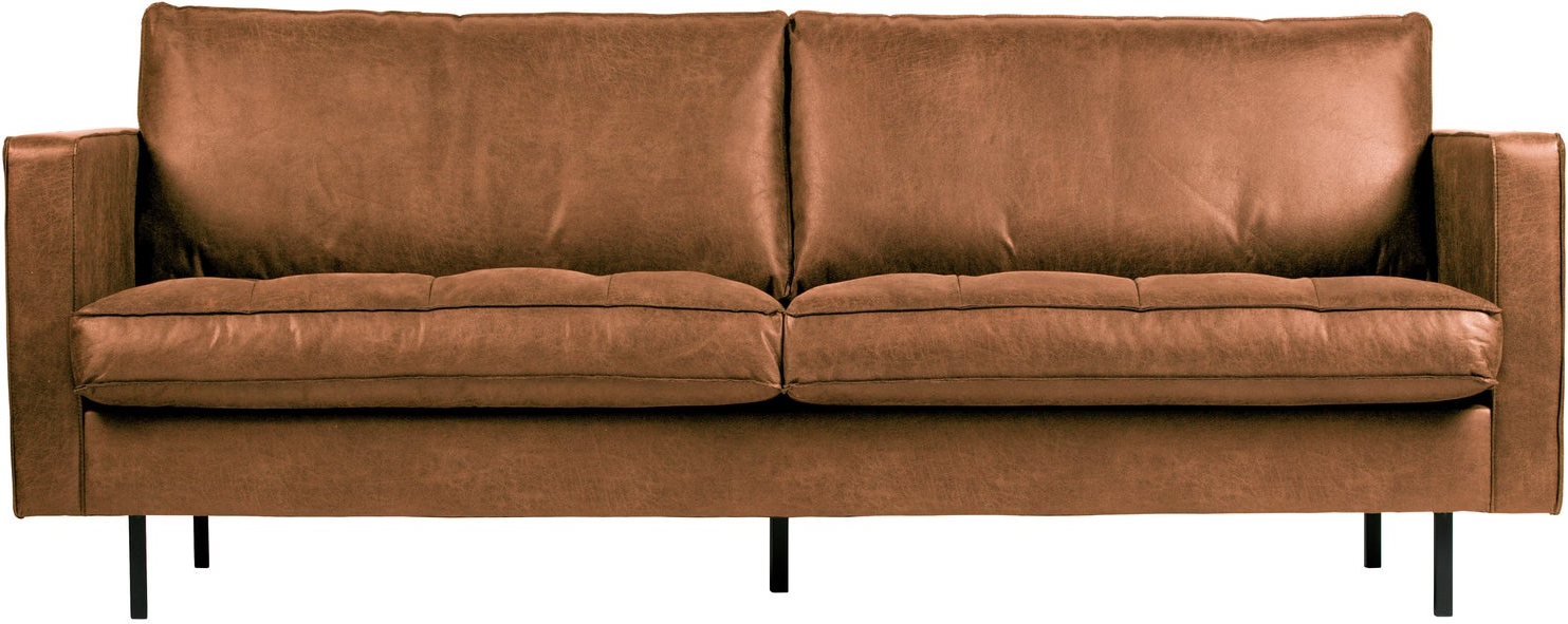 Personers Sofa Woood Rodeo Classic Cognac Genbrugslæder Quiltet Sæde B230