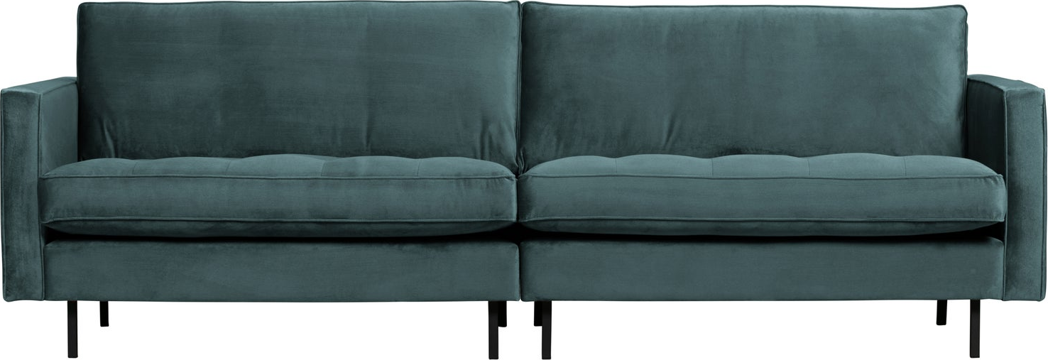 Personers Sofa Woood Rodeo Classic Teal Jarra Velour Fast Siddekomfort Høje Ben