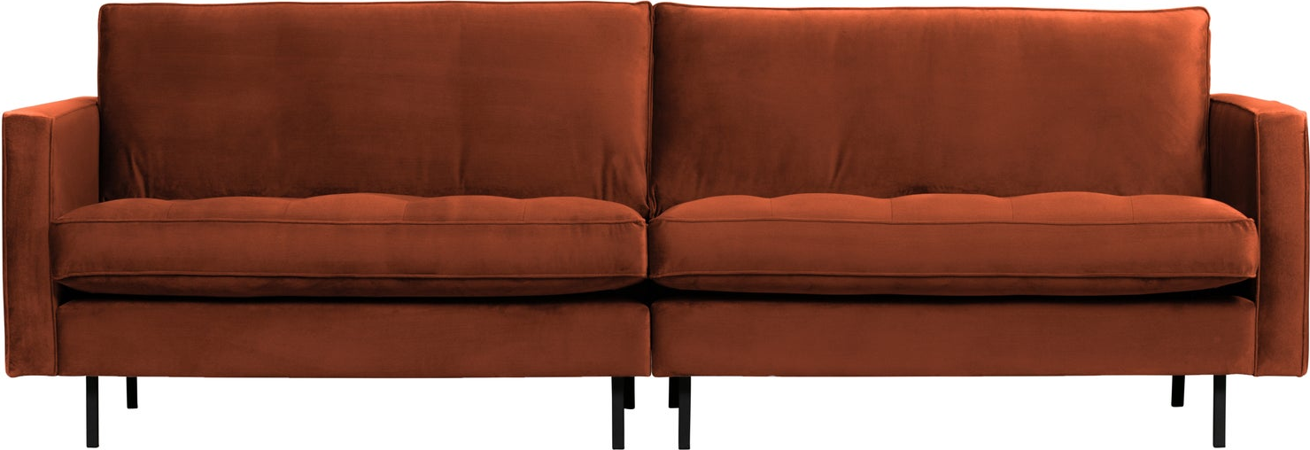 Personers Sofa Woood Rodeo Classic Velour Rust Fast Siddekomfort Quiltede Siddepuder Høje Metalben