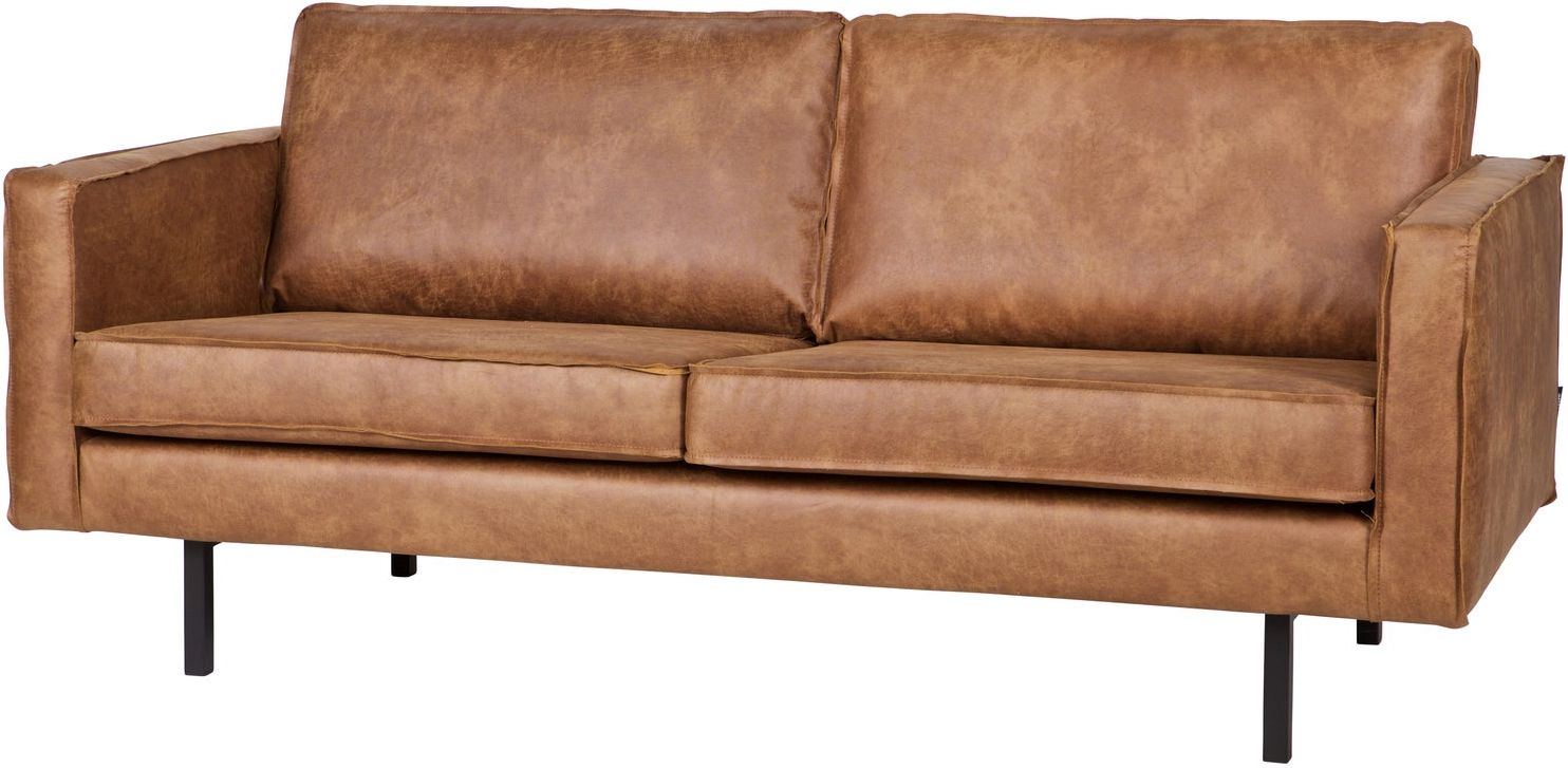 Personers Sofa Woood Rodeo Cognac Ecoleather Kunstlæder Med Metalstel Fast Siddekomfort 190x86