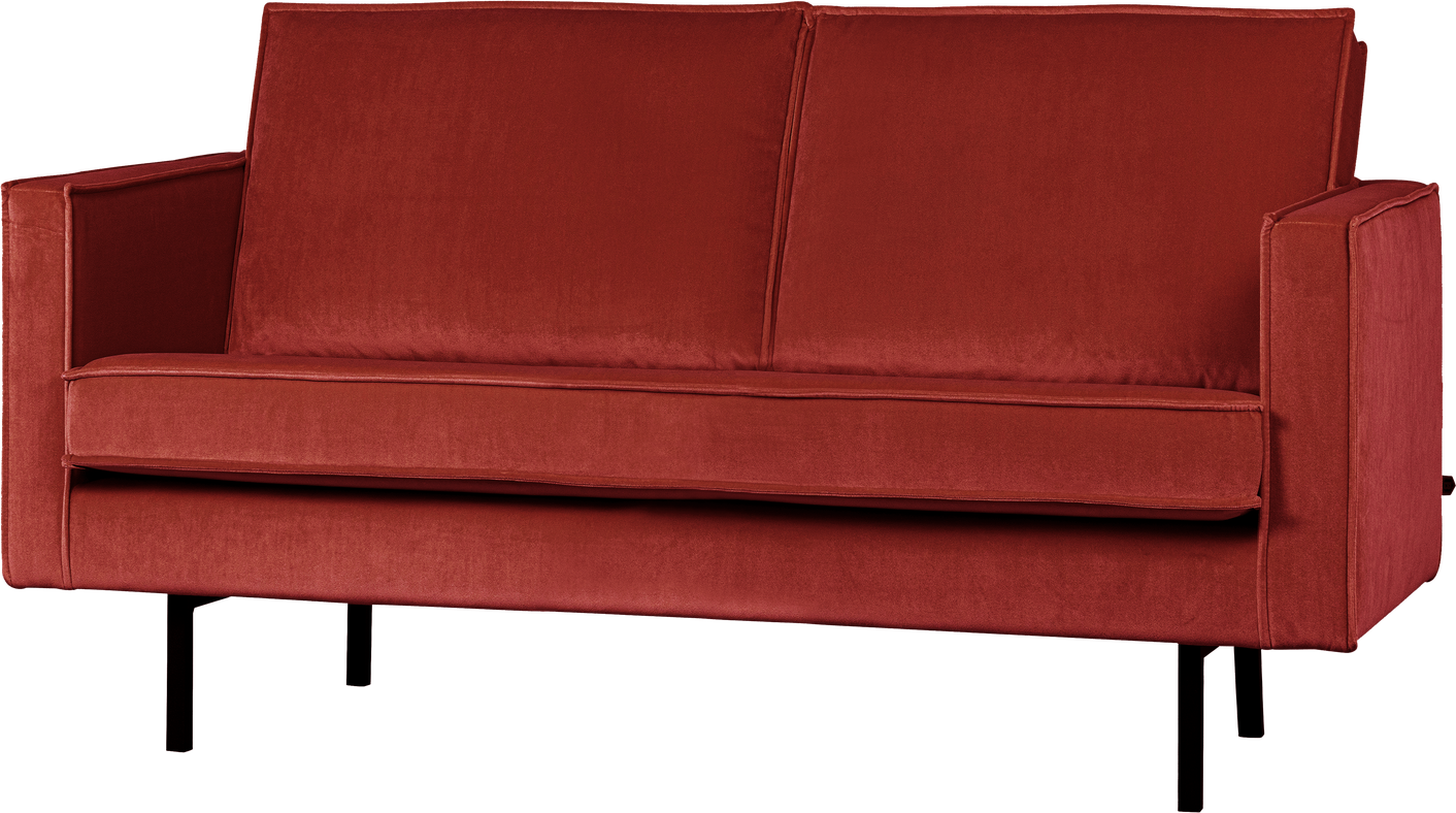 Personers Sofa Woood Rodeo Kastanjebrun Velour Fast Siddekomfort Slankt Højt Stel Fsc Certificeret