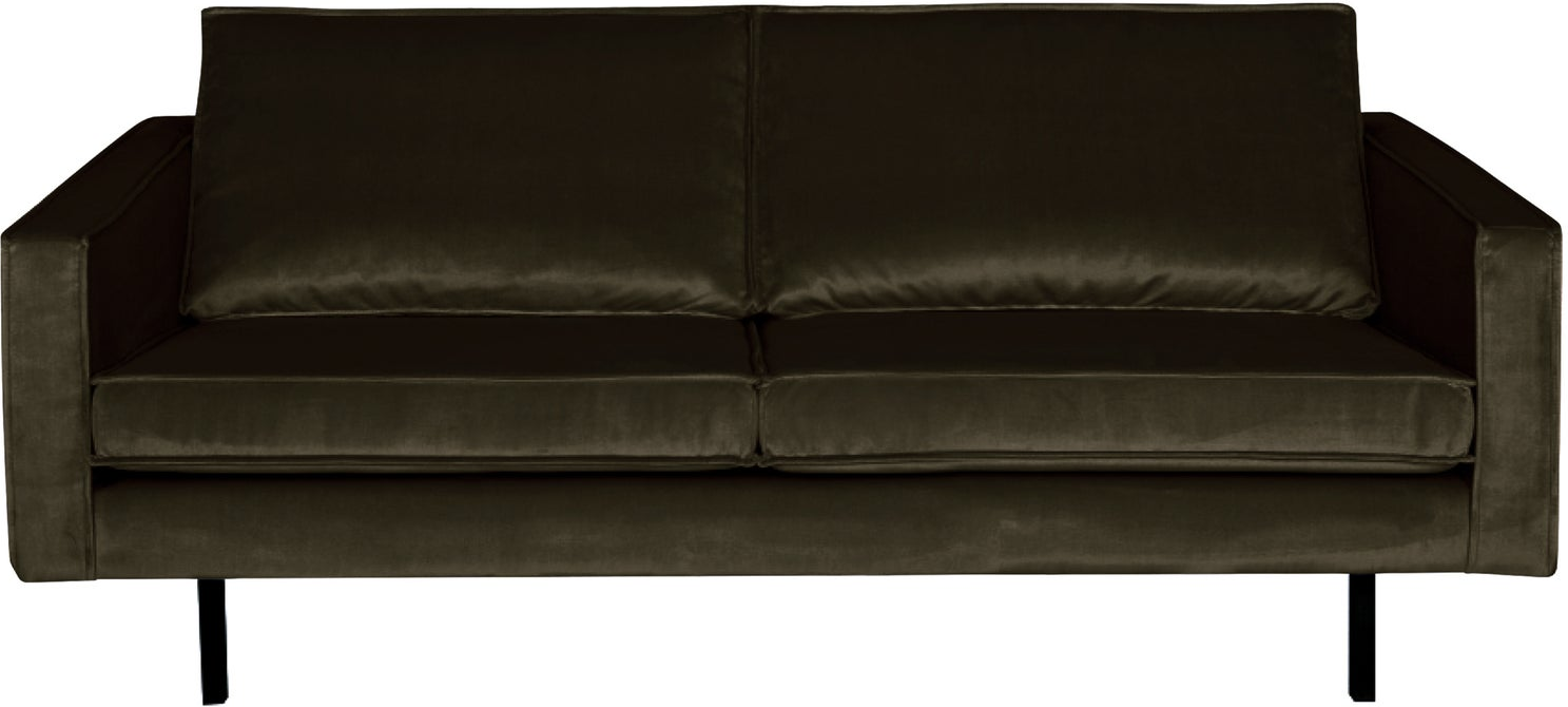 Personers Sofa Woood Rodeo Mørkegrøn Velour Metalben Faste Hynder