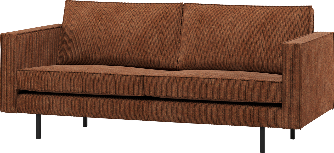 Personers Sofa Woood Rodeo Rustbrun Ribstof Jacquardvævet Polyester Fast Siddekomfort 190