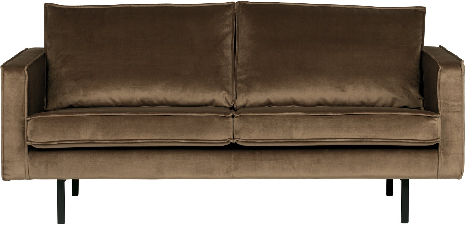 Personers Sofa Woood Rodeo Velour Taupe 190 Højben Fast Siddekomfort Skum Zigzag Fjedre