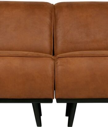 Personers Sofa Woood Statement Cognac Læderlook 280 Polyester Genanvendt Læder Høj Siddekomfort