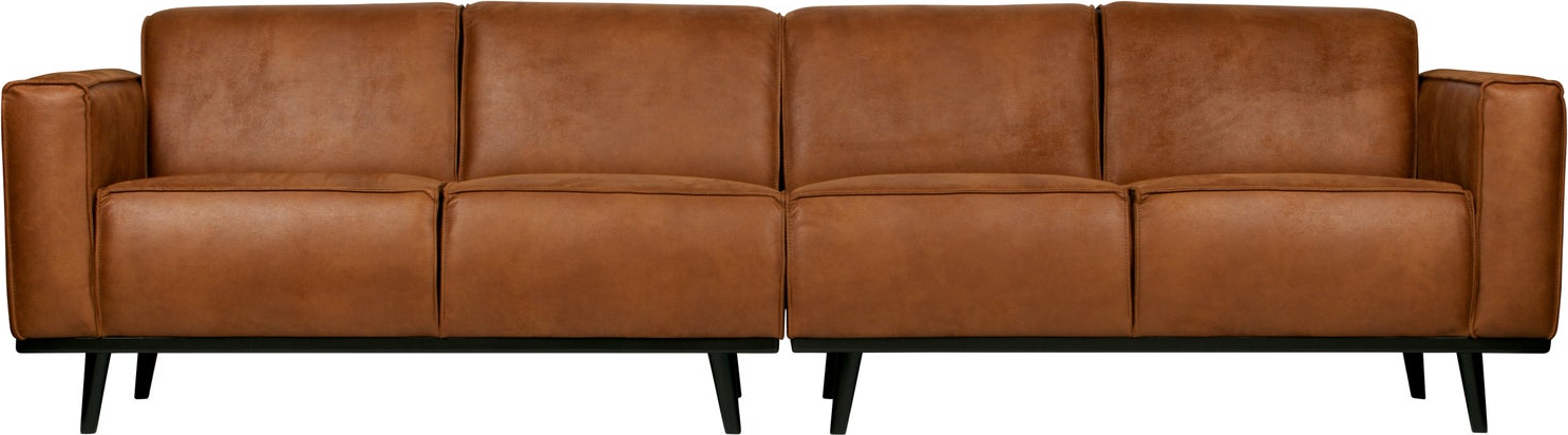 Personers Sofa Woood Statement Cognac Læderlook 280 Polyester Genanvendt Læder Høj Siddekomfort