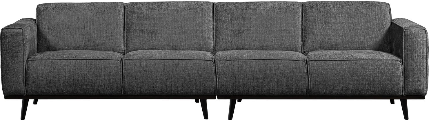 Personers Sofa Woood Statement Grå Struktureret Velour Veloursofa B280 Med Skum Fjedring Slidstærkt 100 Polyester
