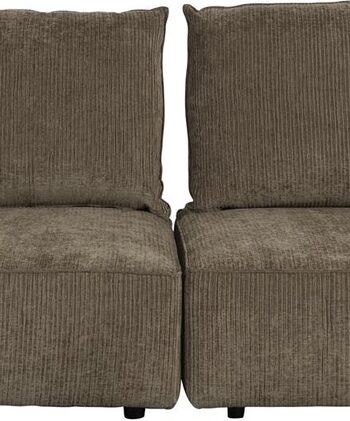 Personers Sofa Zuiver Hunter Gråbrun Ribbet Stof 318 Bred