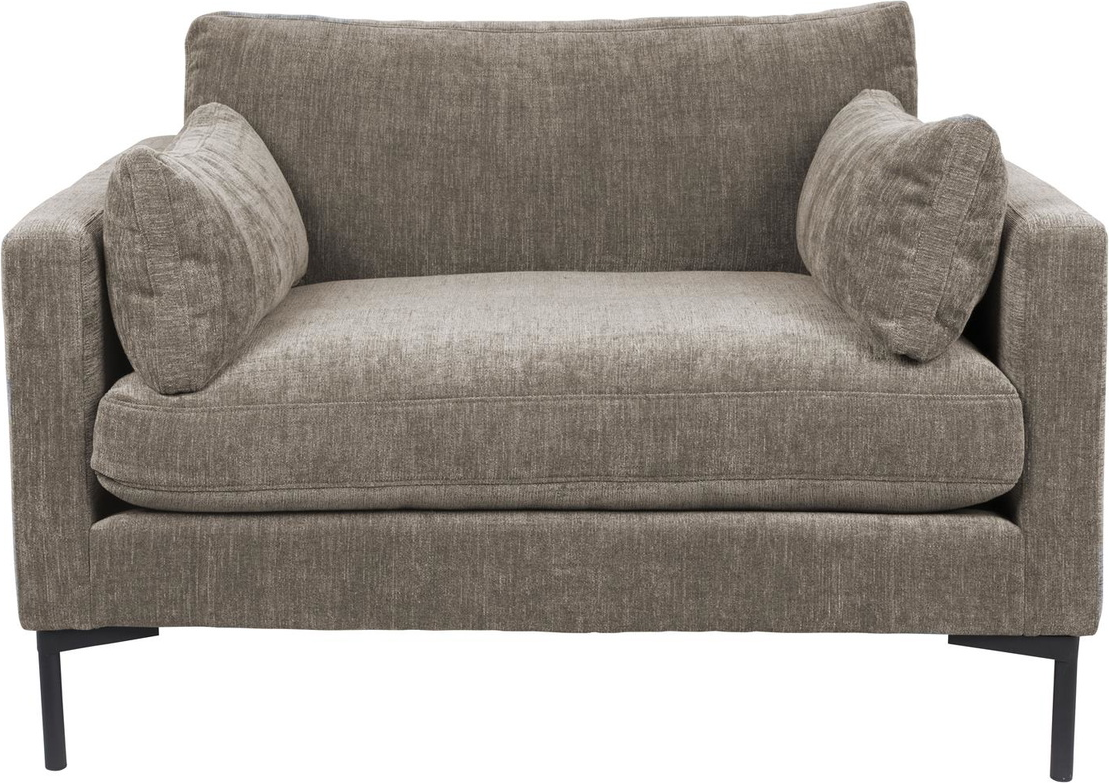 Personers Sofa Zuiver Summer Kaffefarvet Acetat Polyester Stof Med Stålben Aftageligt Betræk 125x101x82
