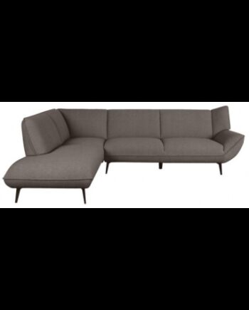 Pesaro Venstrevendt Chaiselong Sofa Metal Boucl 274 203 Sort Brun