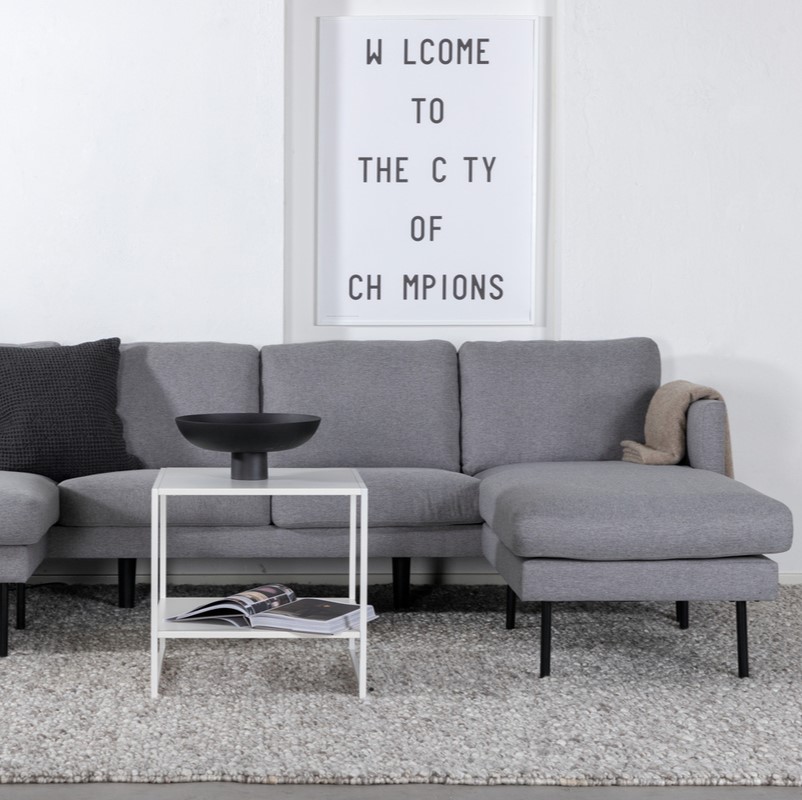 Polar Sofa Form Med Gråt Polyester Stof