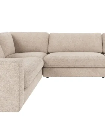 Rowico Duncan  Pers Hjørnesofa Lysegrå Polyester Stof Sort Plastik