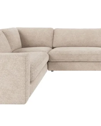 Rowico Duncan  Pers Hjørnesofa åben Højre Side Lysegrå Polyester Stof Sort Plastik