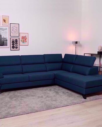 Scandinavian Living Billund Sofa Open End Blå Stof Justerbar Nakkestøtte  Møbelsalg