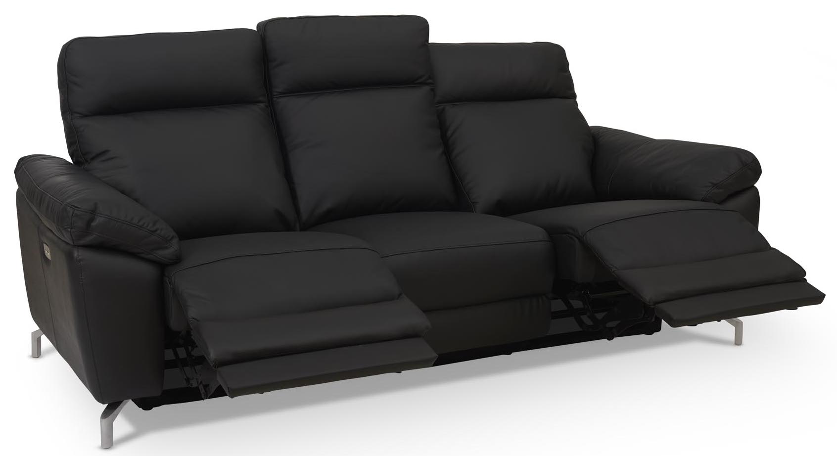 Selma Personers Sofa Med Elevations Sæder Til Nakke Ryg Ben Sort Læder