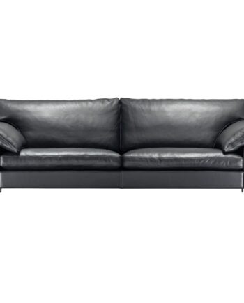Sl329 Sofa 222cm Sort Zebu Læder Alu Ben Ig15