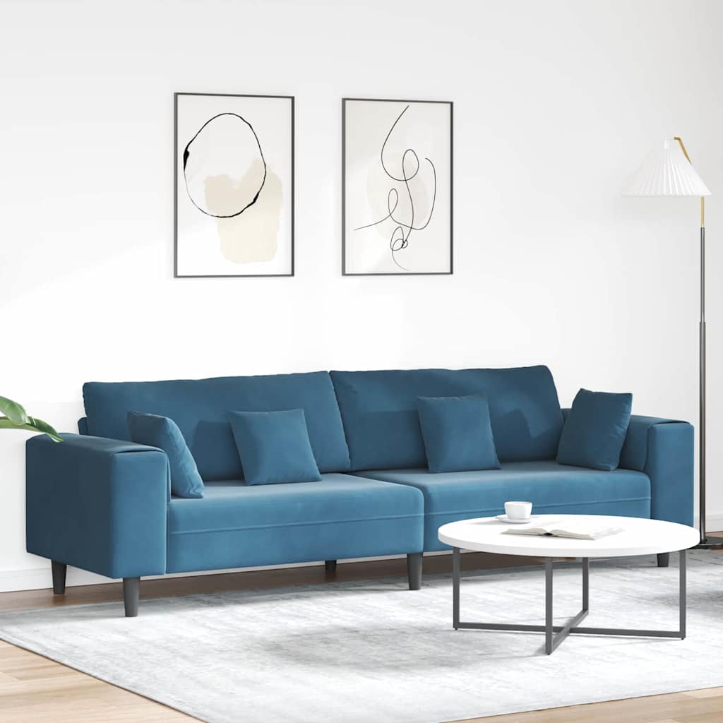 Sofa 250 Fløjl Blå