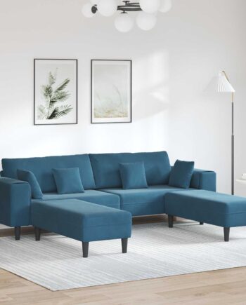 Sofa Dele 250 188 Fløjl Blå