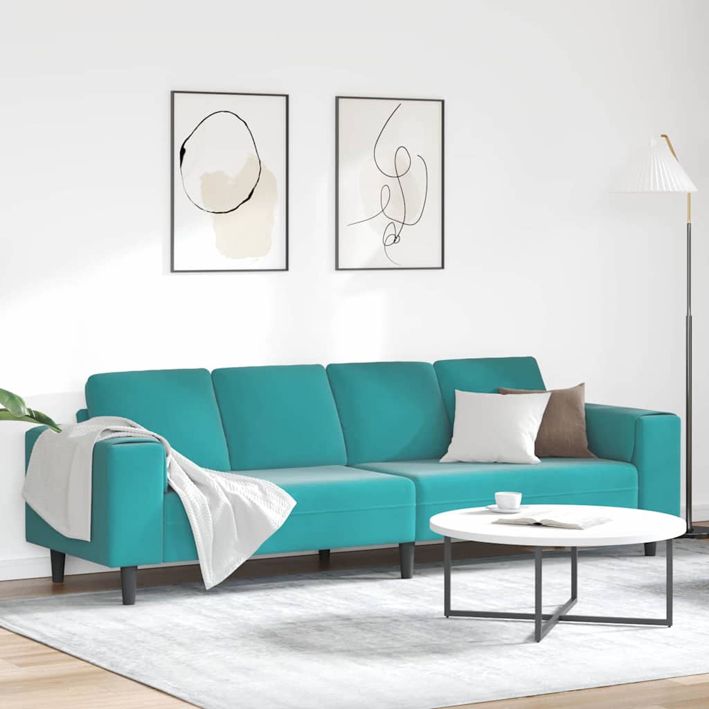 Sofa Sæt Turkis Fløjl