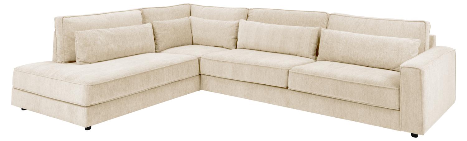 Sofakoncept Cilla Hjørnesofa Venstre Hvilemodul Puder Creme Stof Sort Polypropylen