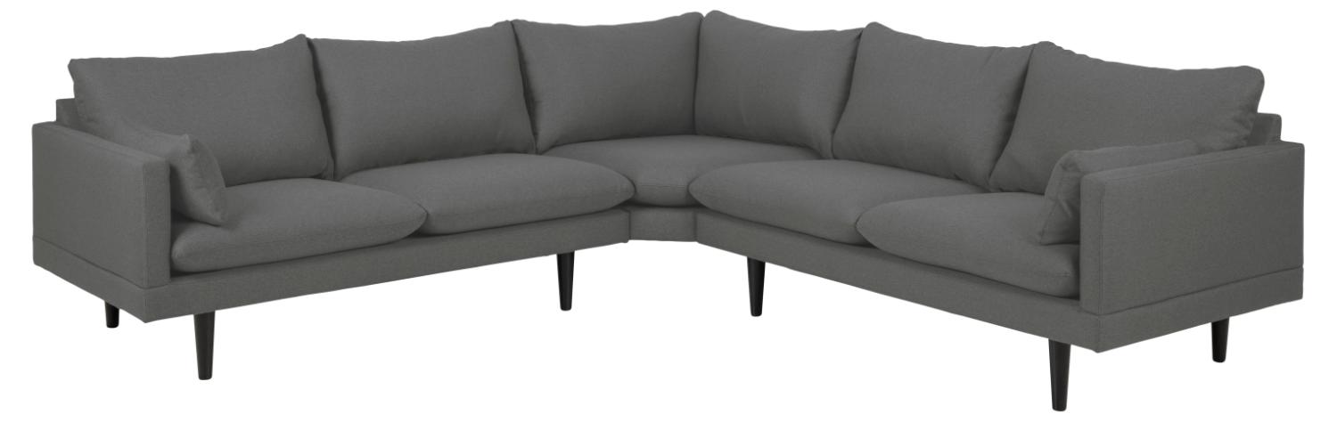 Sofakoncept Cozy Hjørnesofa Puder Mørkegrå Stof Sort Bøg
