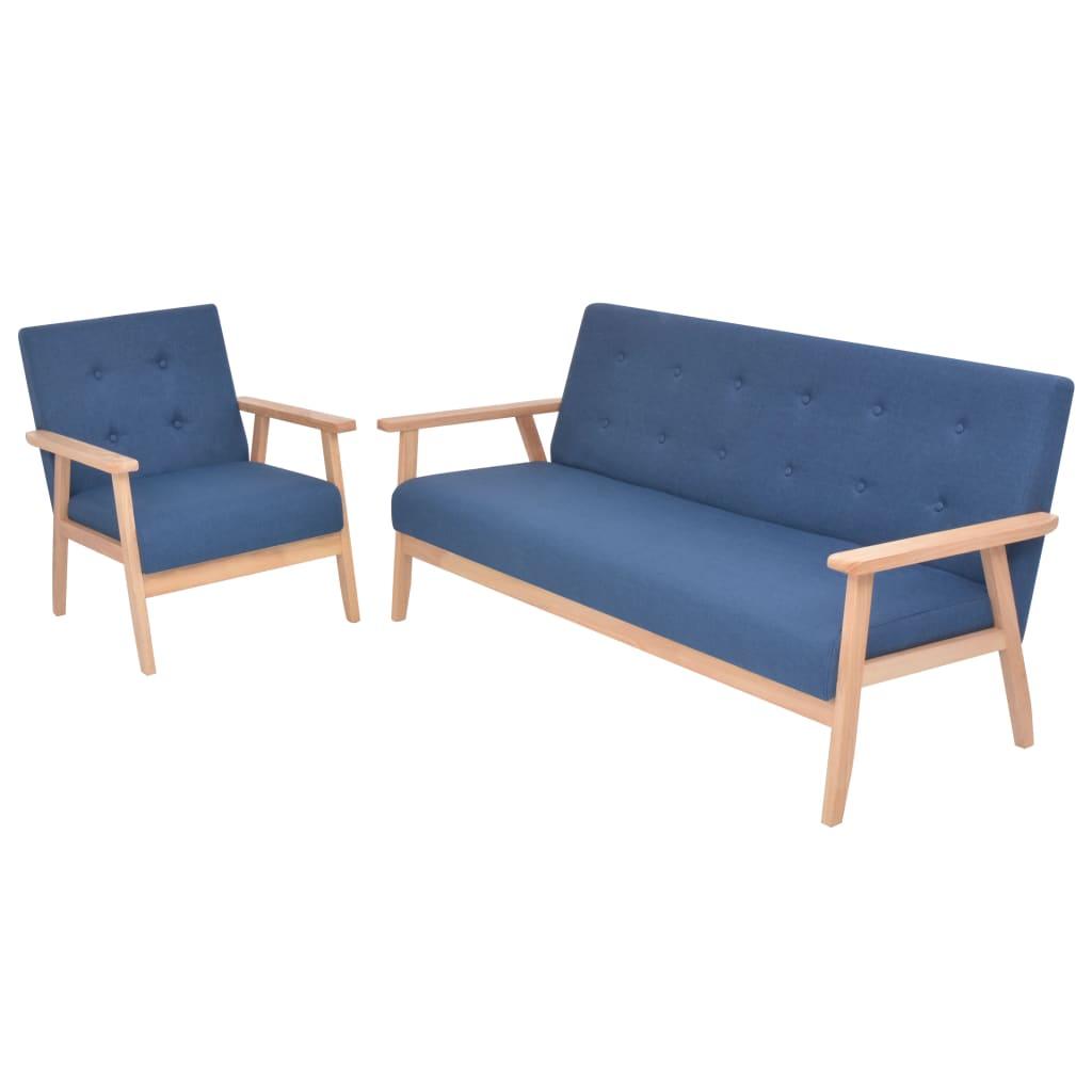 Sofasæt Dele Stof Blå Lænestol Personers Sofa