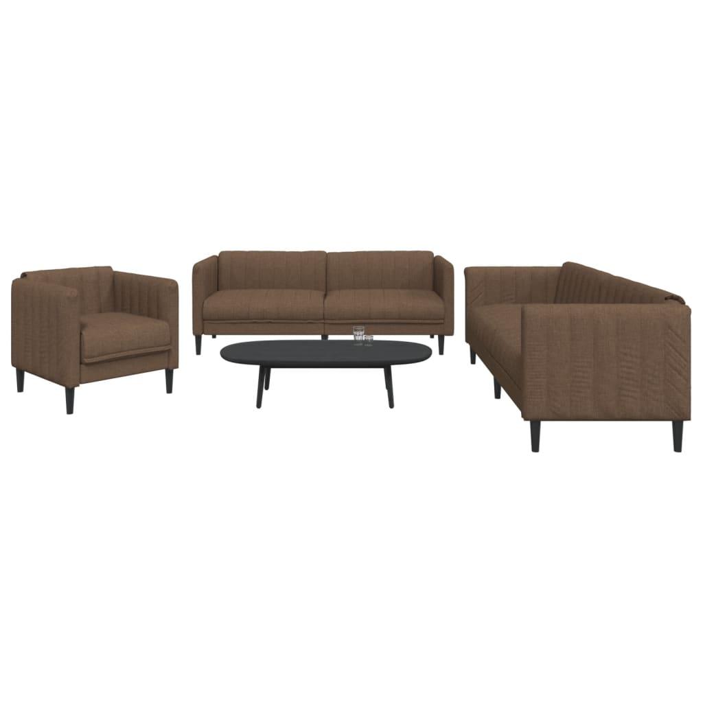 Sofasæt Stof Dele Brun Lænestol Personers Sofa