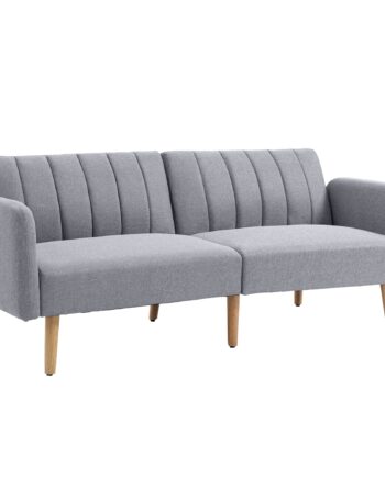 Sovesofa Personers Stofsofa Sofa Med Sovefunktion Linnedlignende Polyester Gummitræ 173 Grå