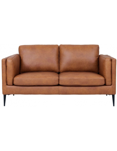 Vale Personers Sofa Metal ægte Læder B157 Sort Cognac