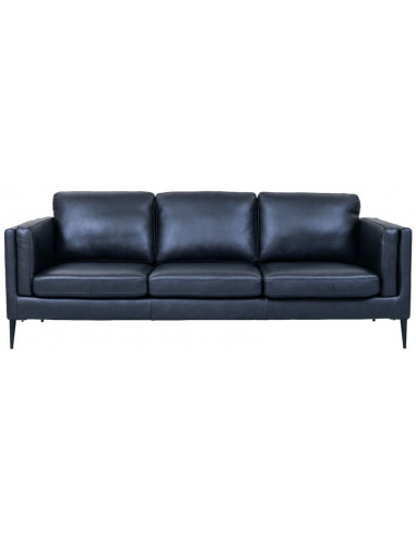 Vale Personers Sofa Metal ægte Læder B220 Sort Sort