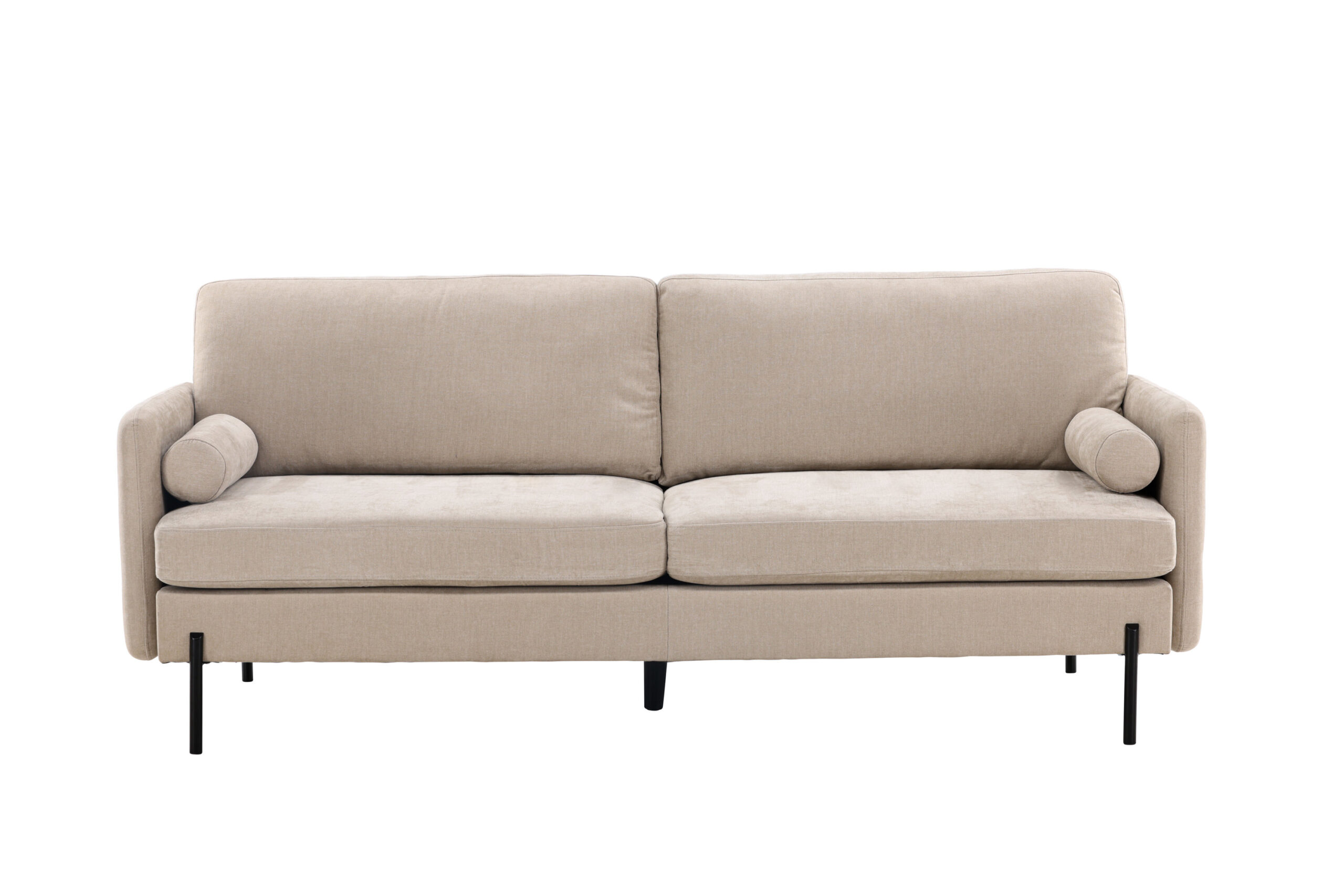Venture Design Antibes Pers Sofa Beige Velourstof Metal