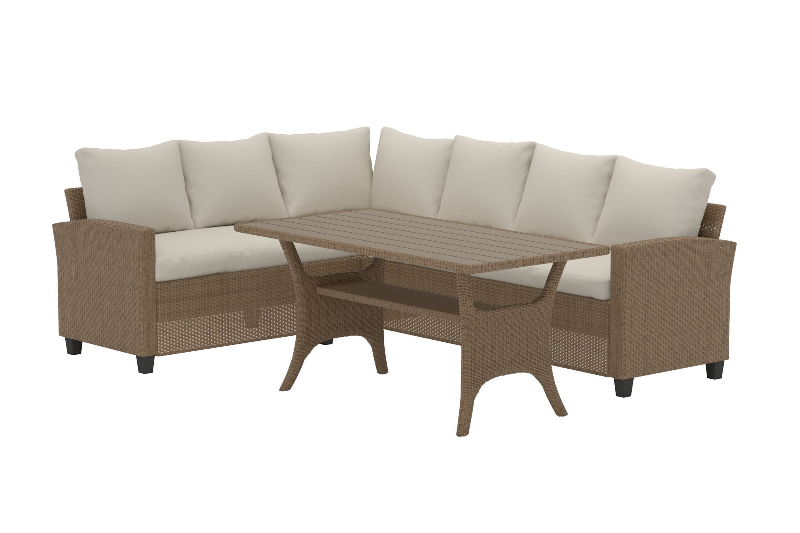 Venture Home Brentwood Hjørnesofasæt Sofa Bord Beige Polyester Beige Aintwood