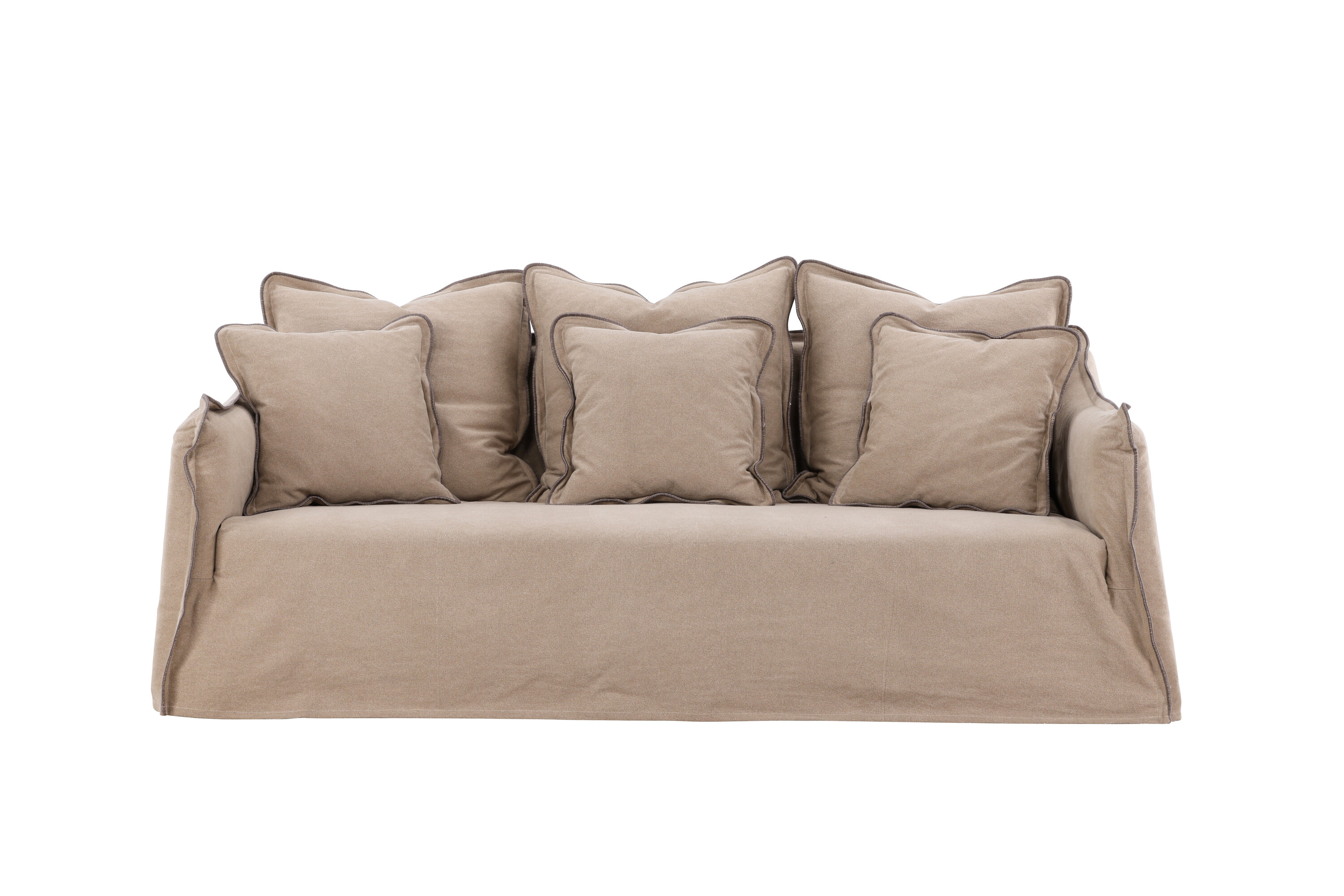Vind Collection Oskarshamn Pers Sofa Beige Brun Stof Birketræ