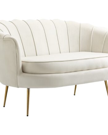 Vintage Personers Sofa Polstrede Møbler Fløjlslook Til 150 Creme Guld