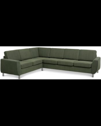 Wendy Hjørnesofa Polyester B295 D230 Børstet Alugrå Mosgrøn