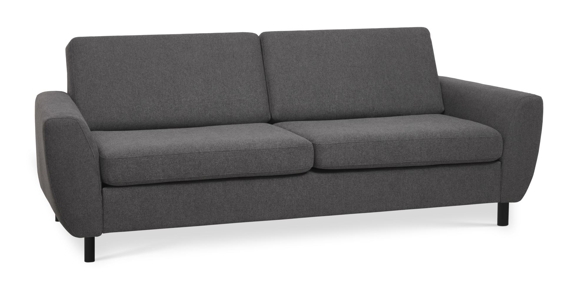 Wendy Pers Sofa Antracitgrå Polyester Stof Sort Træ