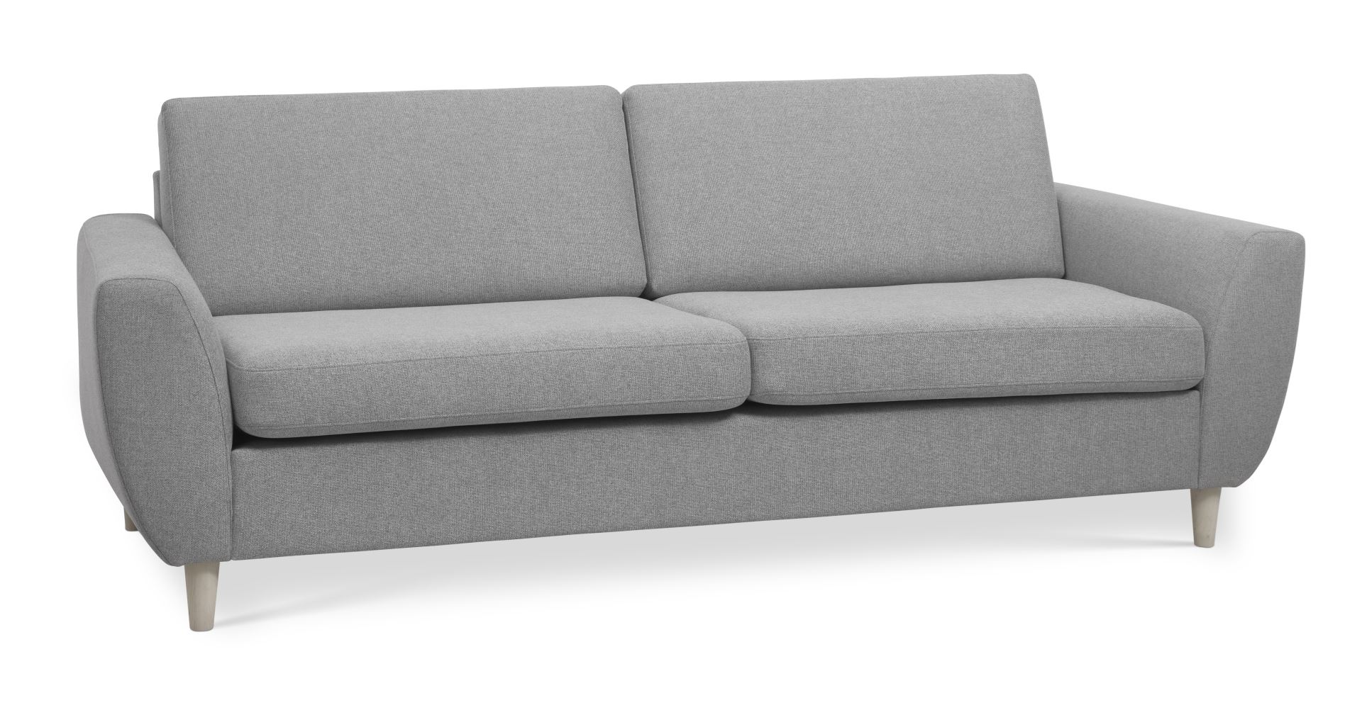 Wendy Pers Sofa Grå Polyester Stof Natur Træ